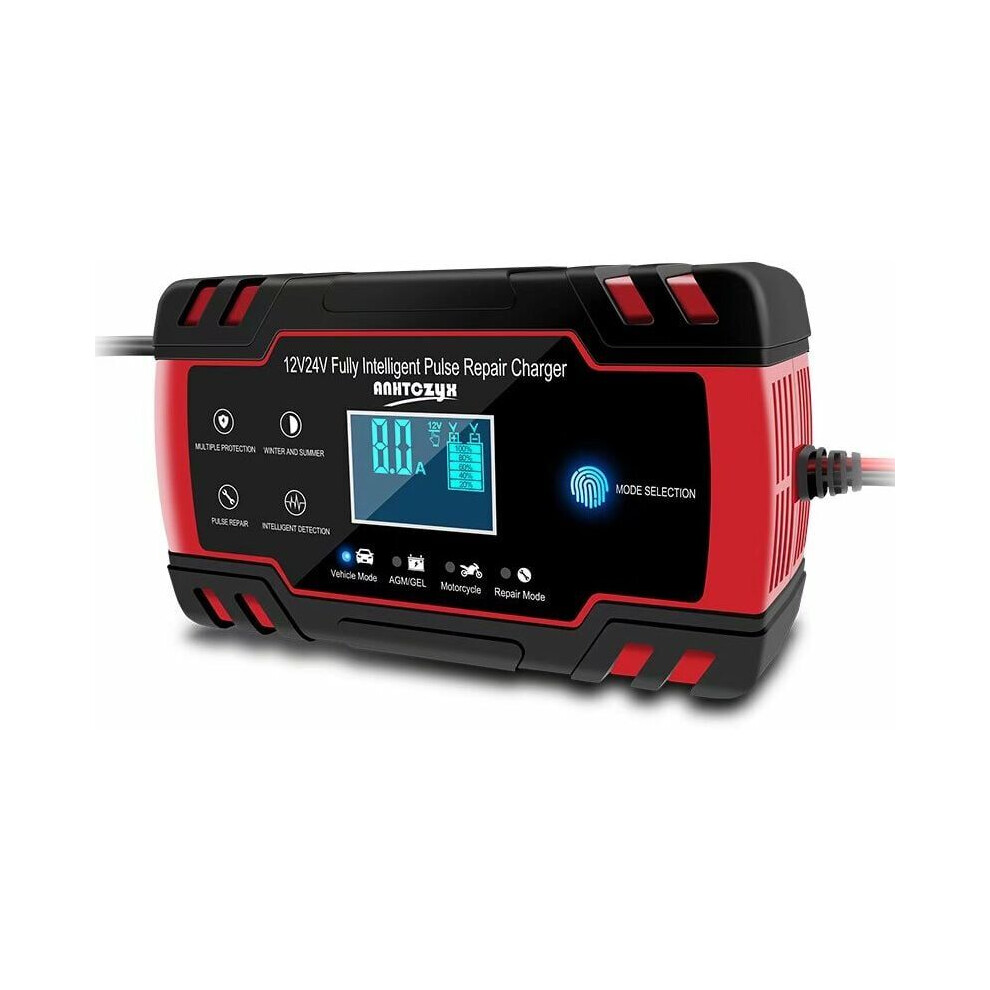 Visualized Charging Battery Charger, Float/Trickle Charge Mode Ensures Long-Term Storage, High Efficiency Pulse Repair Technology Restores Battery 9433291910160