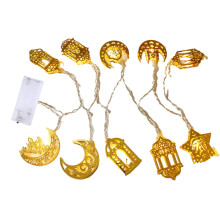 LED Ramadan Lamp for Festive Lighting, Battery Operated Fairy String Lights with Moon and Star Shapes, Eid Mubarak Decoration Creating Warm and