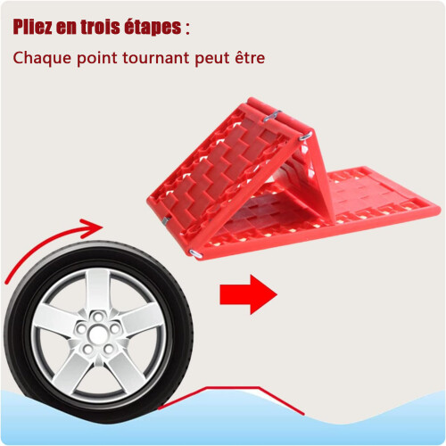 Compact All-Weather Foldable Tool For Auto Tire Grip Aid, Emergency Traction Mat (2 Pieces) 2
