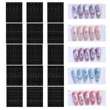 Artificial Finger Easy Application Non-Toxic Safe for Any Skin Type, Wide Applications Press on Nails 10*8MM Hollow Out Patterns Glossy Finish
