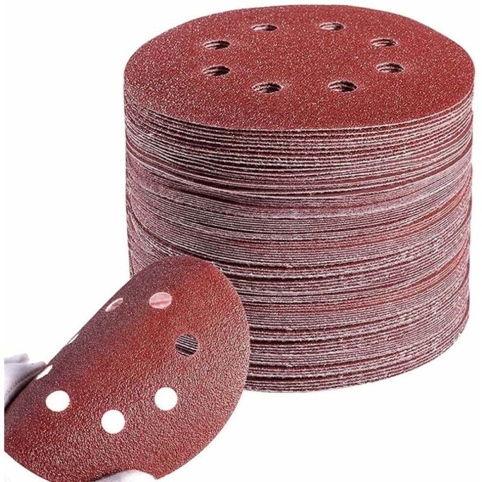 Smooth Finishing Sanding Discs For Orbital Sander, Multiple Grits Aluminium Oxide Abrasive Hook And Loop 125Mm, Wet And Dry Use Universal 9433291909805