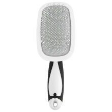 Escova versátil para animais de estimação, com cabo ergonômico para reduzir o esforço, suave e segura para todas as raças, branca. A escova de
