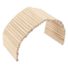 Tunnel flexible pour cages de petits animaux, cachette souple en bois de bouleau naturel avec échelle et rampe d'accès pour hamster, cochon d'Inde