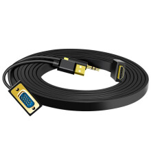 HDTV to VGA Adapter Converter for Laptop PC Monitor Projector, 3.5mm USB Cable Included, 2m Cable
