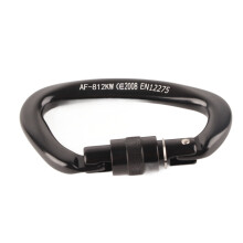 Heavy Duty Aluminum Alloy D Carabiner Clip 7075 Black for Climbing & Camping