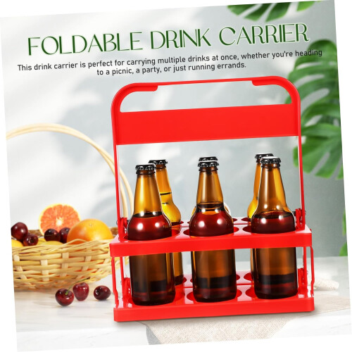 Foldable 6 Bottle Drink Carrier with Handle for Beer and Soda Events 1