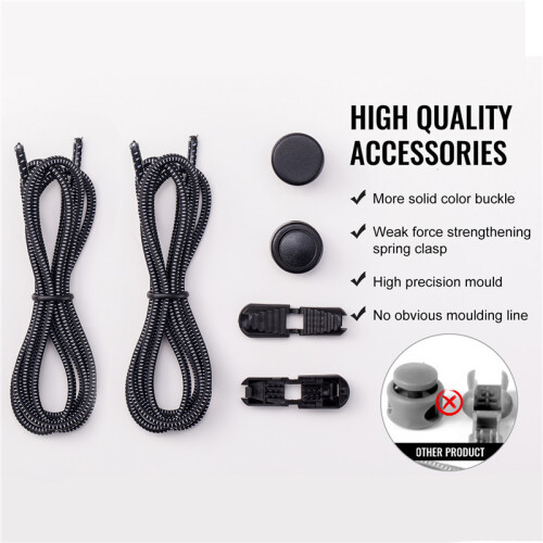 Elastische Schnürsenkel ohne Binden, 110 cm, 1 Paar Black 2