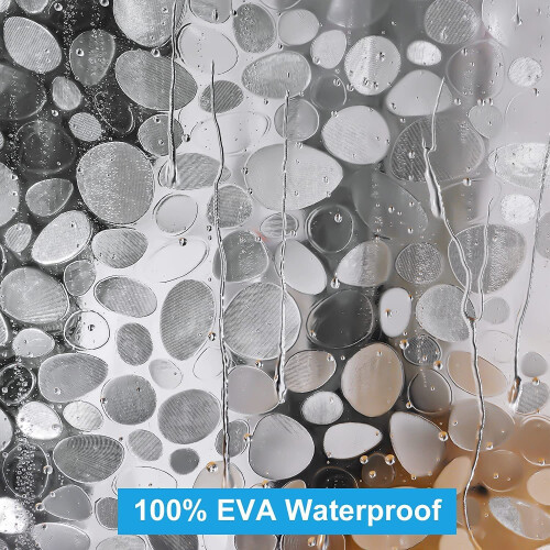 Duschvorhang mit Kieselsteinmuster Transparent 1