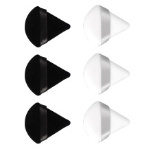 6 Stück Soft Triangle Puderpuder-Set, Silikon, Schwarz & Weiß