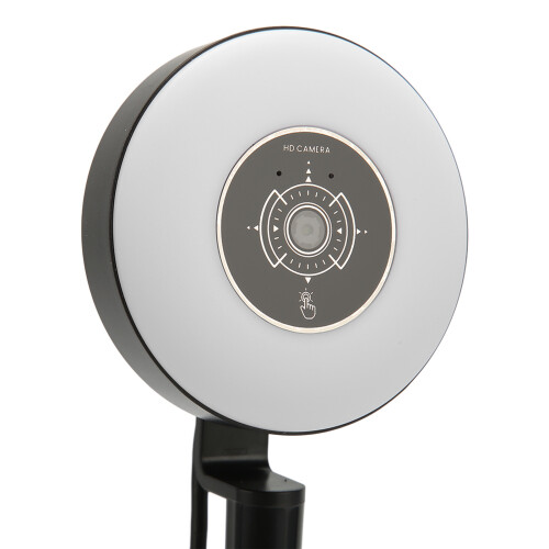 HD Webcam with Microphone, 1920x1080, Adjustable Light, Black 2