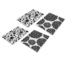 4Pcs Embossing Folders for Paper Craft, Concave Convex Texture Templates