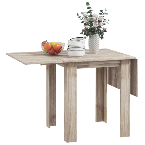 Homcom HOMCOM Folding Dining Table Extendable Kitchen Table Drop Leaf Table for 2-4 1