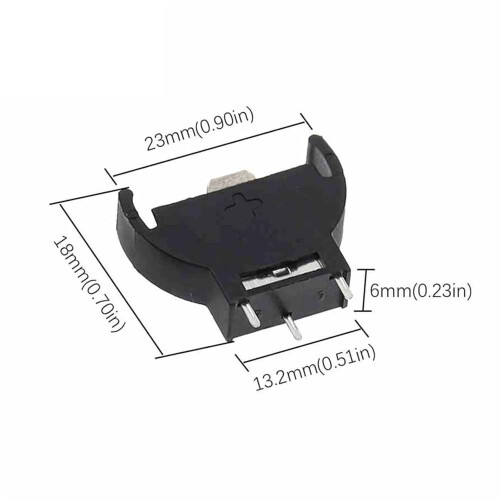 5Pcs Black Plastic CR2032 Coin Cell Battery Holder Case for DIY Electronics Secure Connection 1