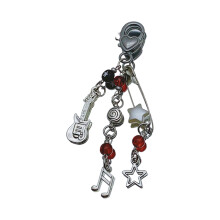 Cool Rock Style Guitar Bead Cellphone Strap Keyring Beads-Red