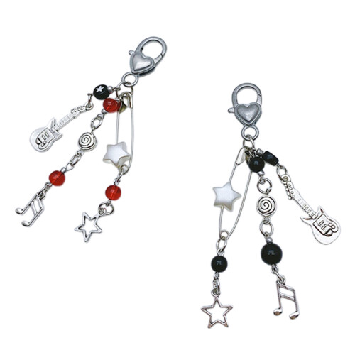 Cool Rock Style Guitar Bead Cellphone Strap Keyring Beads-Red 1