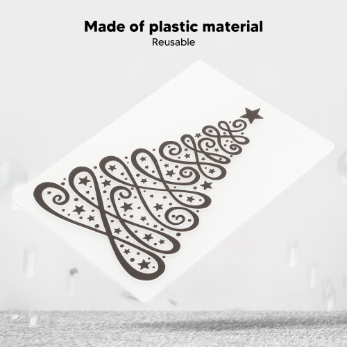 4 Sheets Christmas Embossing Folders Reusable DIY Paper Art Templates 1