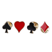 Set van 4 pakbroches Pokerkaartbroche Badge Kraagspelden-B