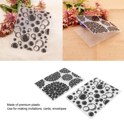 4Pcs Embossing Folders for Paper Craft, Concave Convex Texture Templates 2