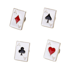 Pack van 4 Poker Kaart Reversspeldjes Kraag Pins Mode-A