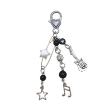 Trendy Rock Style Gitaar Kralen Telefoon Charme-Zwart