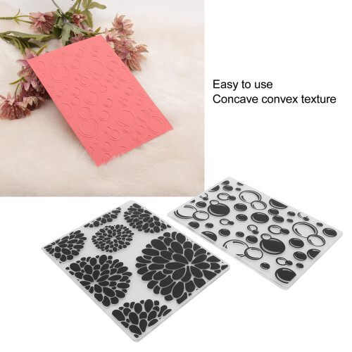 4Pcs Embossing Folders for Paper Craft, Concave Convex Texture Templates 1