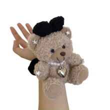 Lief meisje pluche beer haar scrunchies oversized haar scrunchy