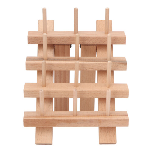 Foldable Wooden Bobbin Rack for 12 Spools Sewing Thread DIY Embroidery 1