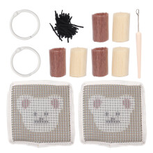Lovely Bear Pattern Coaster DIY Kit: Heat-Resistant Craft Set