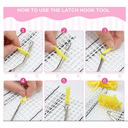 Lovely Bear Pattern Latch Hook DIY Kit Cup Coasters Home Craft Set 2