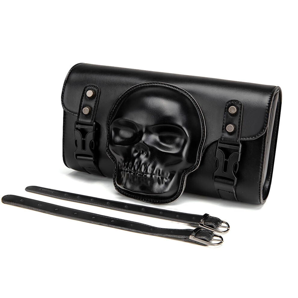 Motorcycle Front Bag Skull Pattern Vintage Tools Saddlebag Front Fork Handlebar Bag Type A 9347817087338