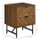 Homcom HOMCOM Two-Drawer Herringbone Bedside Table Home Cabinet Bedroom Storage Brown 3