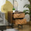 Homcom HOMCOM Two-Drawer Herringbone Bedside Table Home Cabinet Bedroom Storage Brown 7