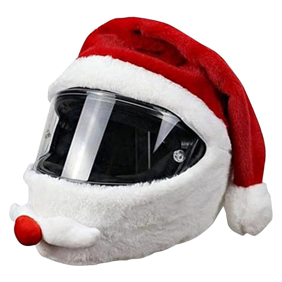 Christmas Helmet Cover Santa Claus Plush, Funny Elastic Protector For Motorcycle Helmets, Festive Dust And Scratch Protection 9382693756329