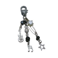 Cool Rock Style guitare perle téléphone portable sangle-Noir