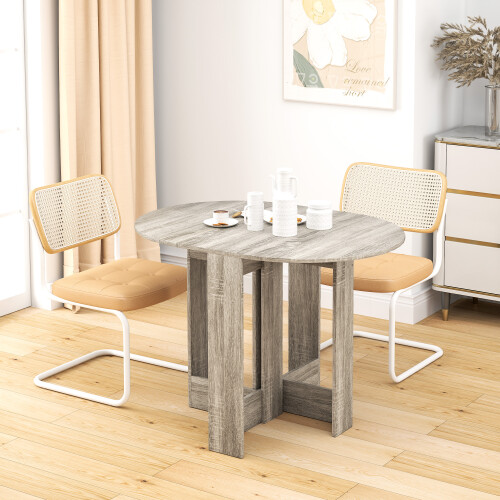 Homcom HOMCOM Folding Dining Table Foldable Drop Leaf Dinner Table for Kitchen Grey