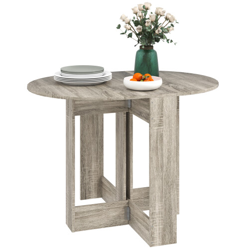 Homcom HOMCOM Folding Dining Table Foldable Drop Leaf Dinner Table for Kitchen Grey 1