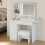 Living And Home LED Illuminated Mirror Dressing Table Stool Set with Power Strip 1