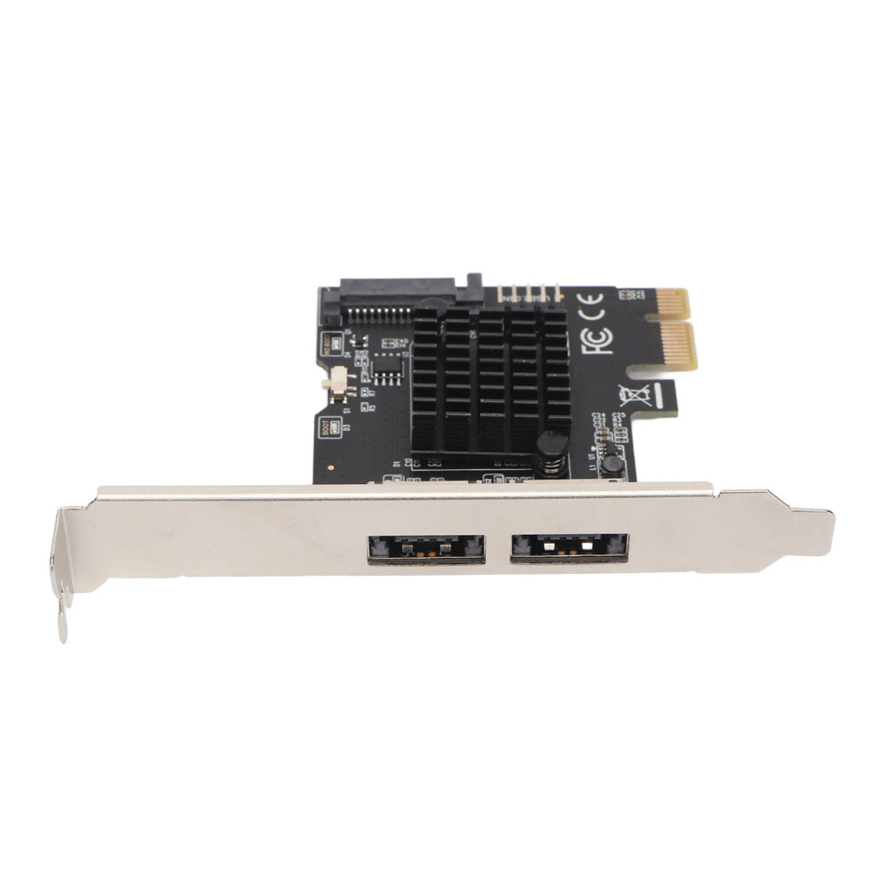 Pcie To Sata Esata Expansion Card 2 Ports 6.0Gbps Hot Swap Plug & Play 4611371498196