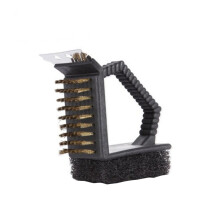 BBQ Grill Brush with Brass Bristles Heavy Duty Grill Cleaning Brush with Ergonomic Grip Handle