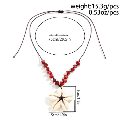 Collier pendentif fleur de coquillage, chaîne de clavicule, ras 2