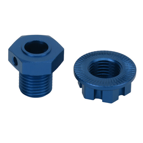 Adattatore per mozzi ruota blu da 17mm per veicoli 1/10, processato CNC 2