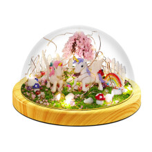 Pigegaver til fødselsdag, kreativ kunst og håndværk lysende terrarium gør-det-selv natlampe, enhjørningstema musik spiller dekorativ