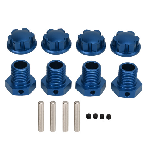 Adattatore per mozzi ruota blu da 17mm per veicoli 1/10, processato CNC 1