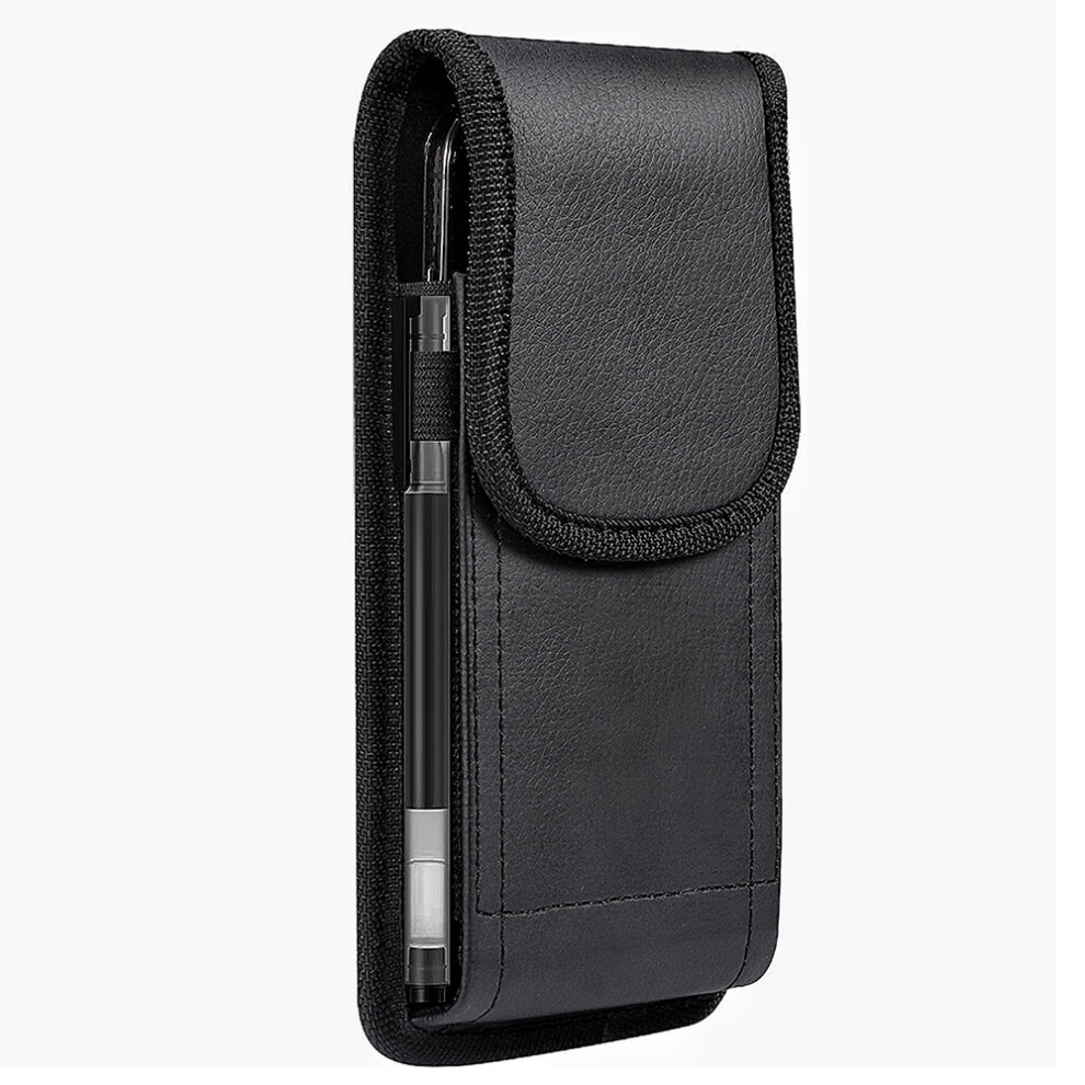 Vertical Cell Phone Holster With Belt Clip And Loop, Durable Faux Leather Phone Waist Pouch For Secure Daily Carry, Soft Lining Interior With Shock 9169997309143