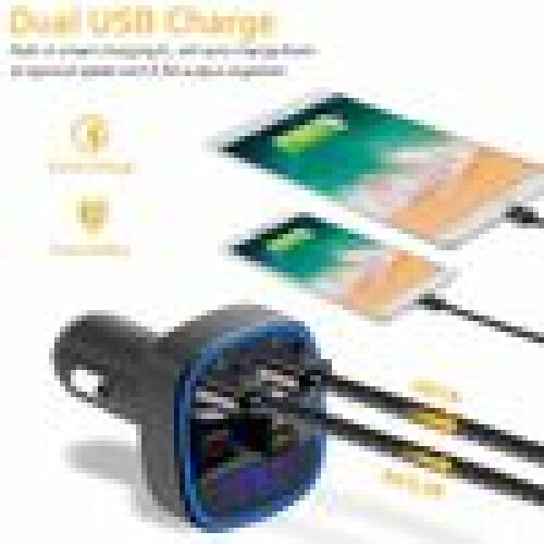Musikstreamer, FM-Transmitter mit drei Modi, Bluetooth-Autoadapter und dualer USB-Ladefunktion 2