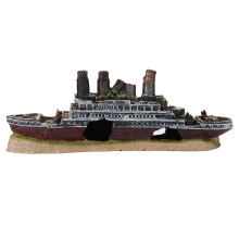 Realistiske detaljer Titanic-skipsvrakmodell, fiskehabitatvennlig med avtakbart design, akvarium Titanic-skipsvrakdekorasjoner for undervannsscene,