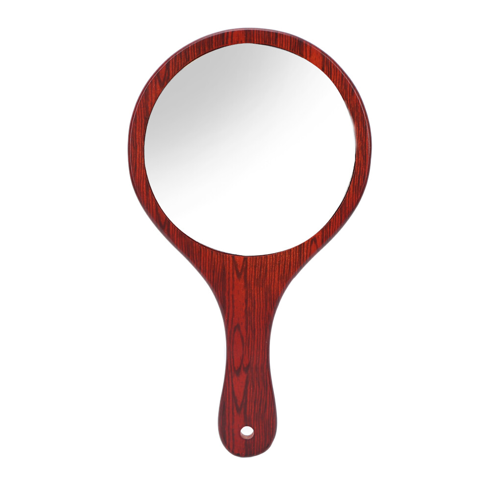 Wooden Handheld Mirror for Women and Girls, Beauty Vanity Mirror with Natural Wood Color, Non Slip Handle and Clear Glass Surface, Ideal for Salon