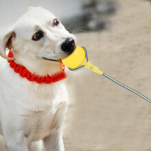 Robustes Hundespielzeug für aggressive Kauer aus EVA-Schaumstoff, Hüpfbälle mit Seil für drinnen und draußen