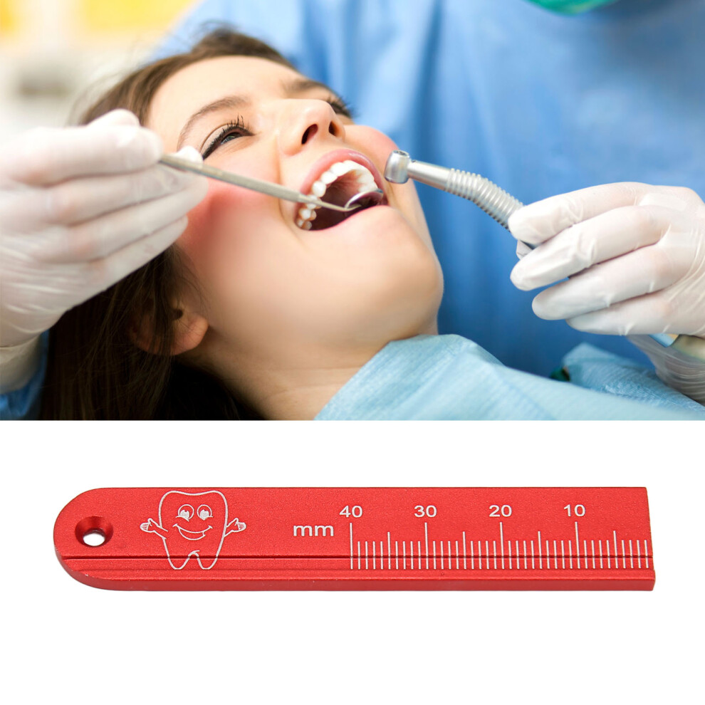 Heat Resistant Endodontic Ruler - Red Metal For Accurate Dental Work 8741371504675