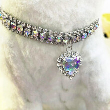 Adjustable Pet Collar with Detachable Buckle for Cats and Dogs, Cute Puppy Kitten Necklace, White M